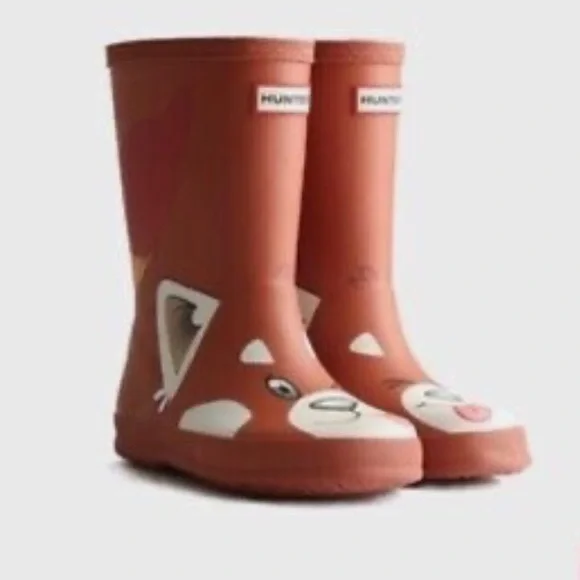 Hunter Kids First Classic Panda Wellington Boots Red Panda Face - Picture 2 of 15